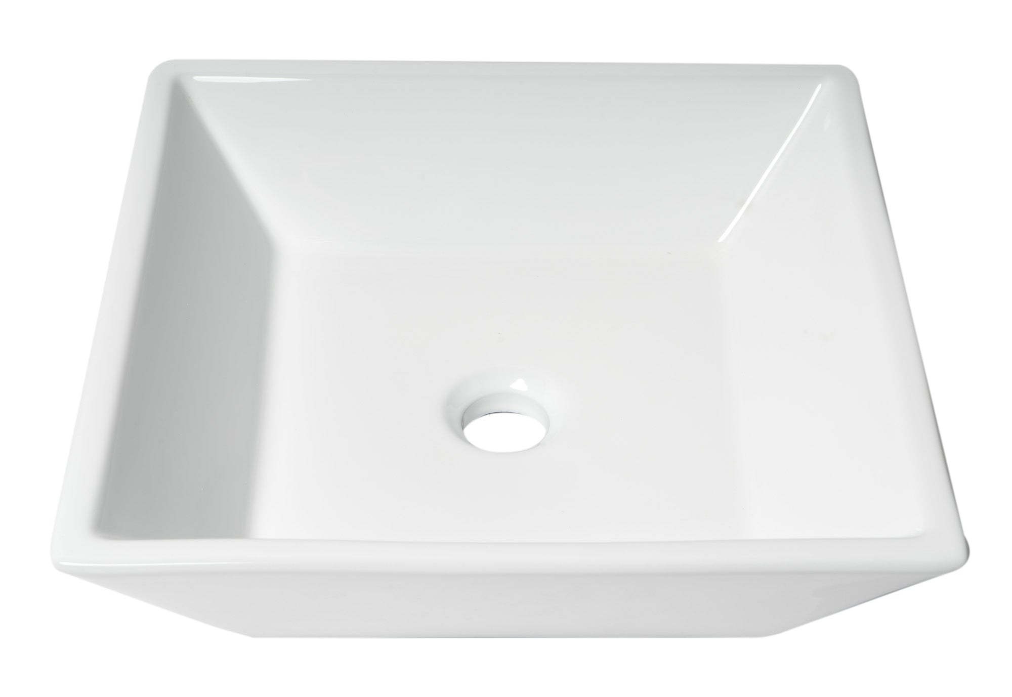 ALFI Brand - White 17" Square Above Mount Ceramic Sink | ABC912 ALFI Brand - White 17" Square Above Mount Ceramic Sink | ABC912