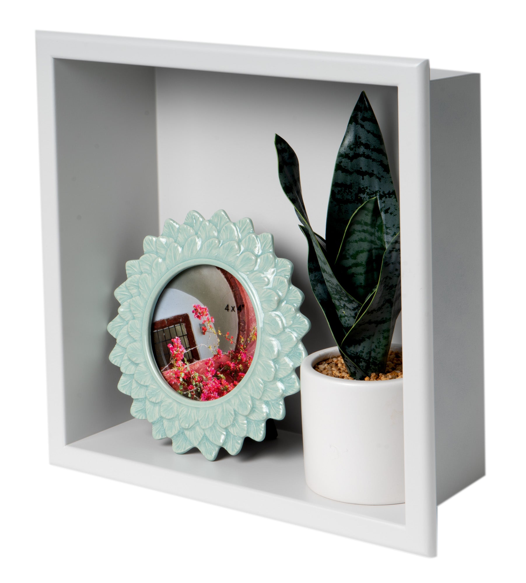 ALFI Brand - 12" x 12" White Matte Stainless Steel Square Single Shelf Bath Shower Niche | ABNC1212-W ALFI Brand - 12" x 12" White Matte Stainless Steel Square Single Shelf Bath Shower Niche | ABNC1212-W
