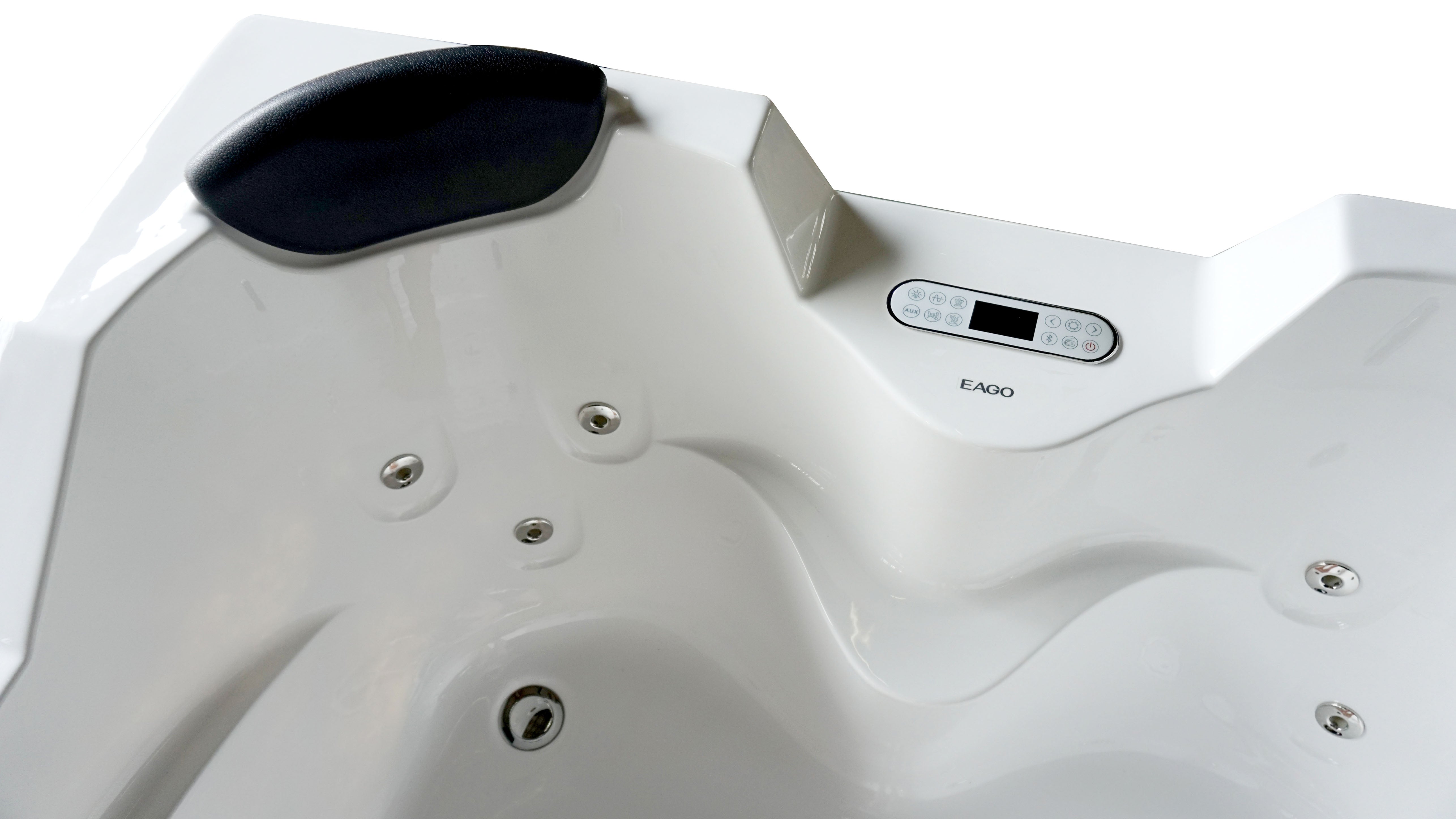 EAGO - 5.5 ft Left Corner Acrylic White Whirlpool Bathtub for Two | AM113ETL-L EAGO - 5.5 ft Left Corner Acrylic White Whirlpool Bathtub for Two | AM113ETL-L