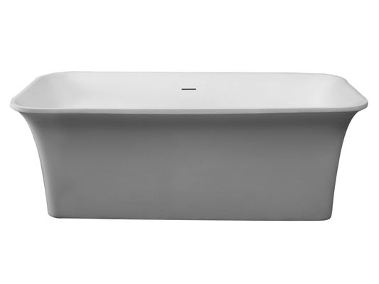 ALFI Brand - 67" White Rectangular Solid Surface Smooth Resin Soaking Bathtub | AB9942