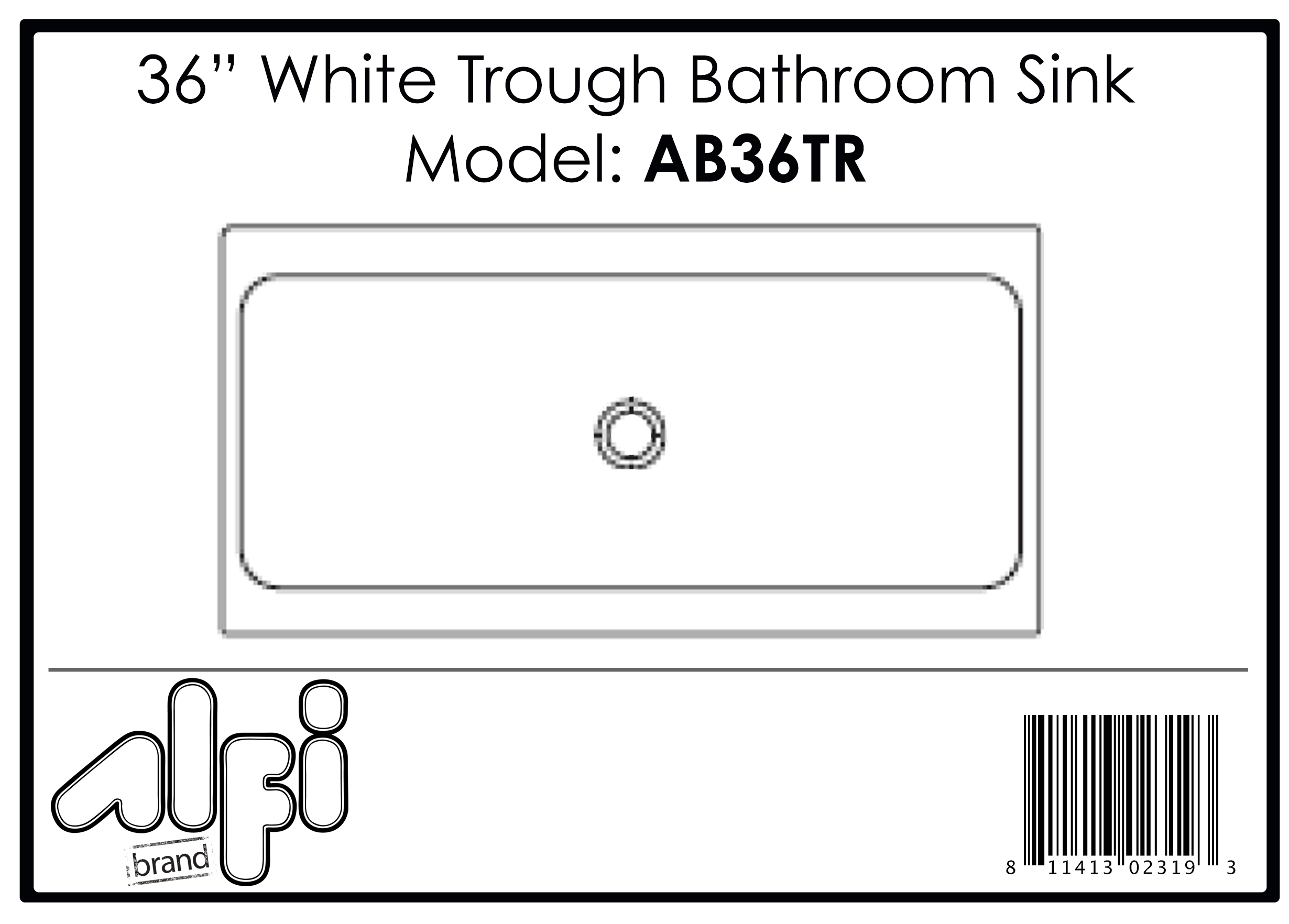 ALFI Brand - 36" White Above Mount Fireclay Bath Trough Sink | AB36TR ALFI Brand - 36" White Above Mount Fireclay Bath Trough Sink | AB36TR