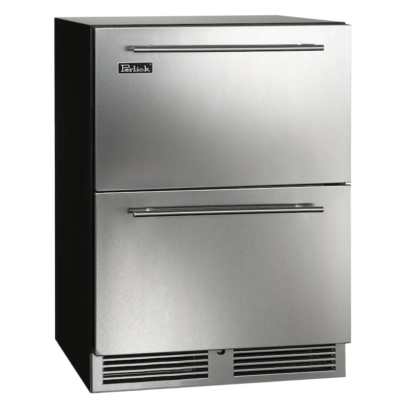 Perlick - 24" C-Series Outdoor Refrigerator Drawers, stainless steel, with lock - HC24RO-4 Perlick - 24" C-Series Outdoor Refrigerator Drawers, stainless steel, with lock - HC24RO-4