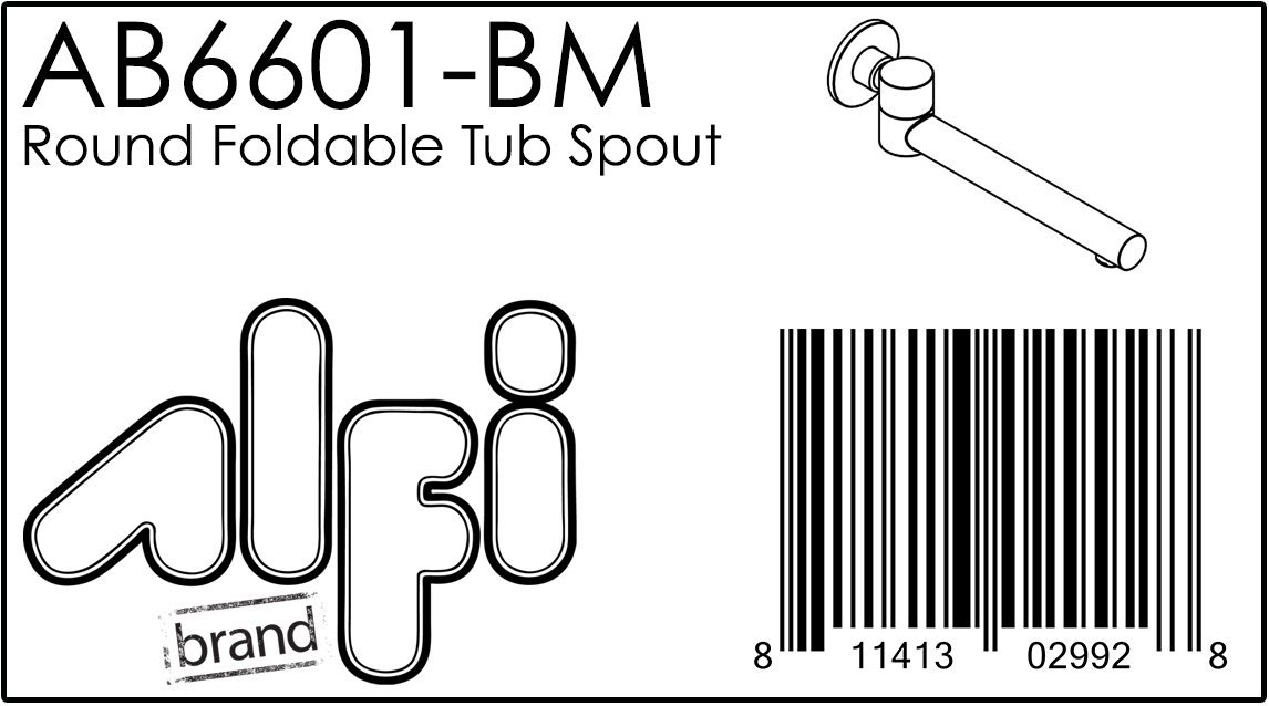 ALFI Brand - Black Matte Round Foldable Tub Spout | AB6601-BM ALFI Brand - Black Matte Round Foldable Tub Spout | AB6601-BM