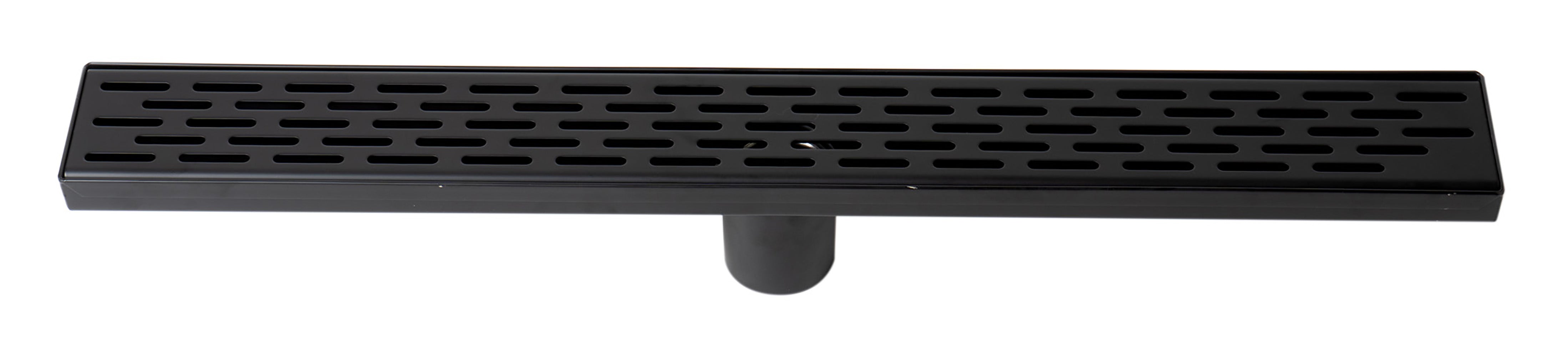 ALFI Brand - 24" Black Matte Stainless Steel Linear Shower Drain with Groove Holes | ABLD24C-BM ALFI Brand - 24" Black Matte Stainless Steel Linear Shower Drain with Groove Holes | ABLD24C-BM