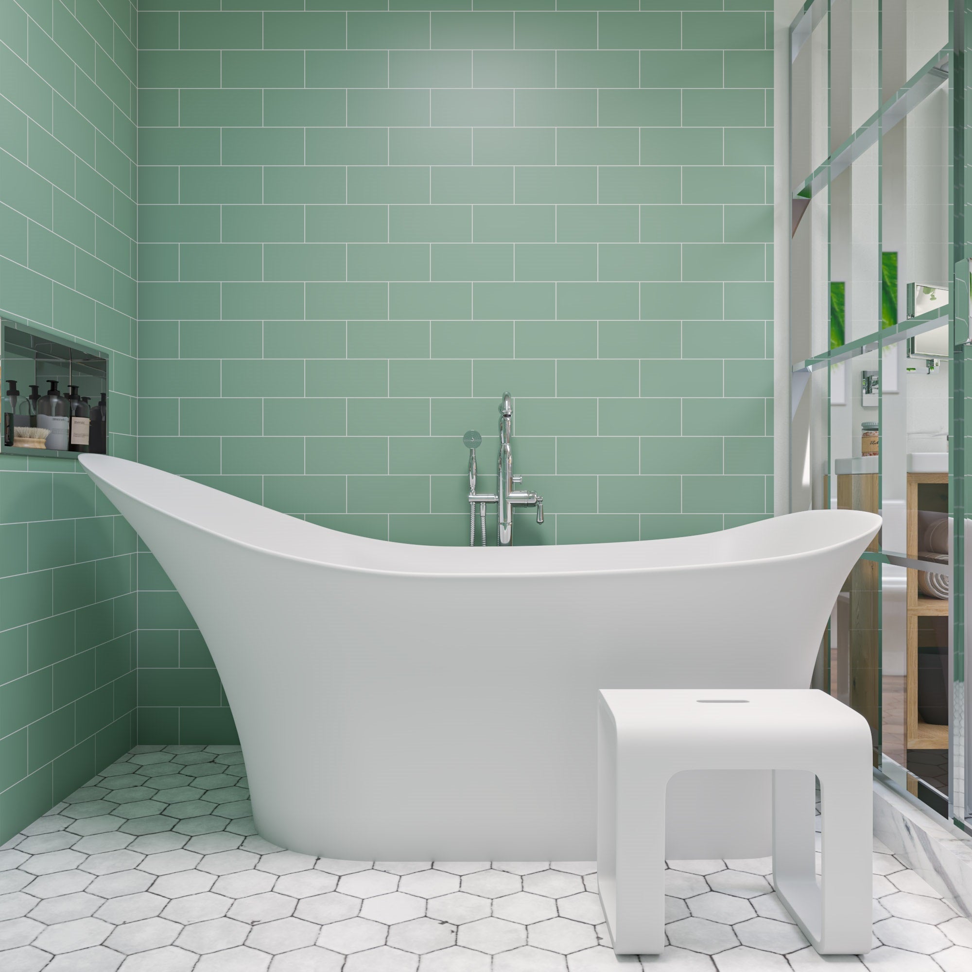 ALFI Brand - 74" White Solid Surface Smooth Resin Soaking Slipper Bathtub | AB9915 ALFI Brand - 74" White Solid Surface Smooth Resin Soaking Slipper Bathtub | AB9915