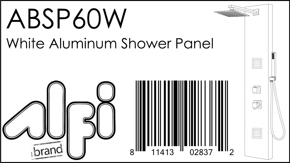 ALFI Brand - White Aluminum Shower Panel with 2 Body Sprays and Rain Shower Head | ABSP60W ALFI Brand - White Aluminum Shower Panel with 2 Body Sprays and Rain Shower Head | ABSP60W