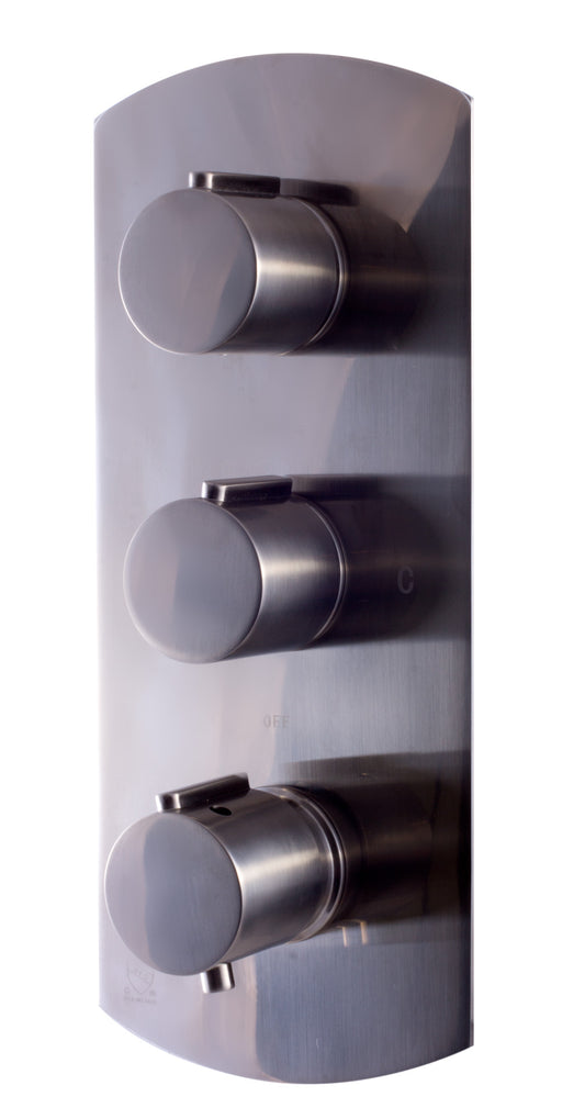 ALFI Brand - Brushed Nickel Round 2 Way Thermostatic Shower Mixer | AB3901-BN