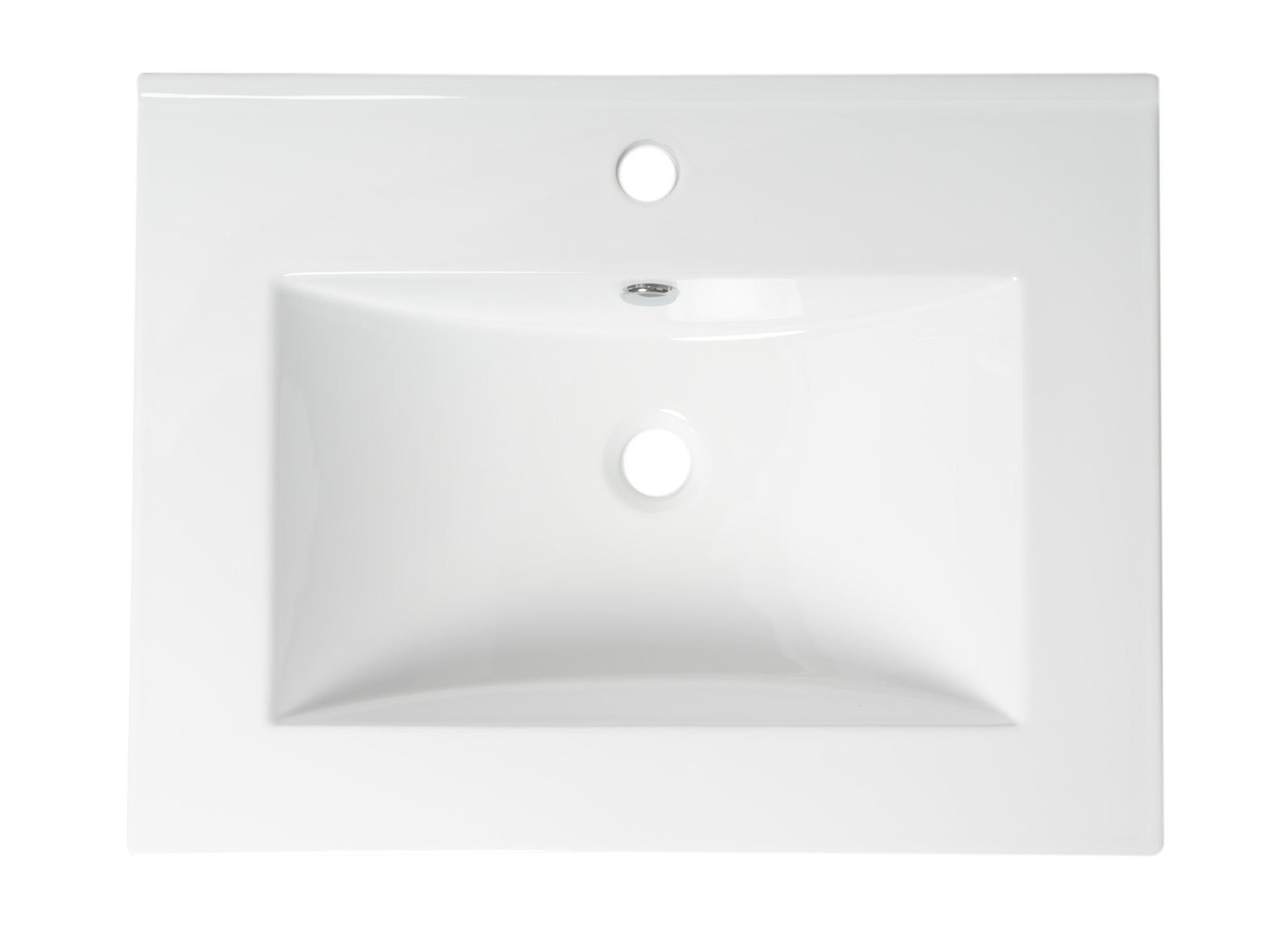 ALFI Brand - White 25" Rectangular Drop In Ceramic Sink with Faucet Hole | ABC803 ALFI Brand - White 25" Rectangular Drop In Ceramic Sink with Faucet Hole | ABC803