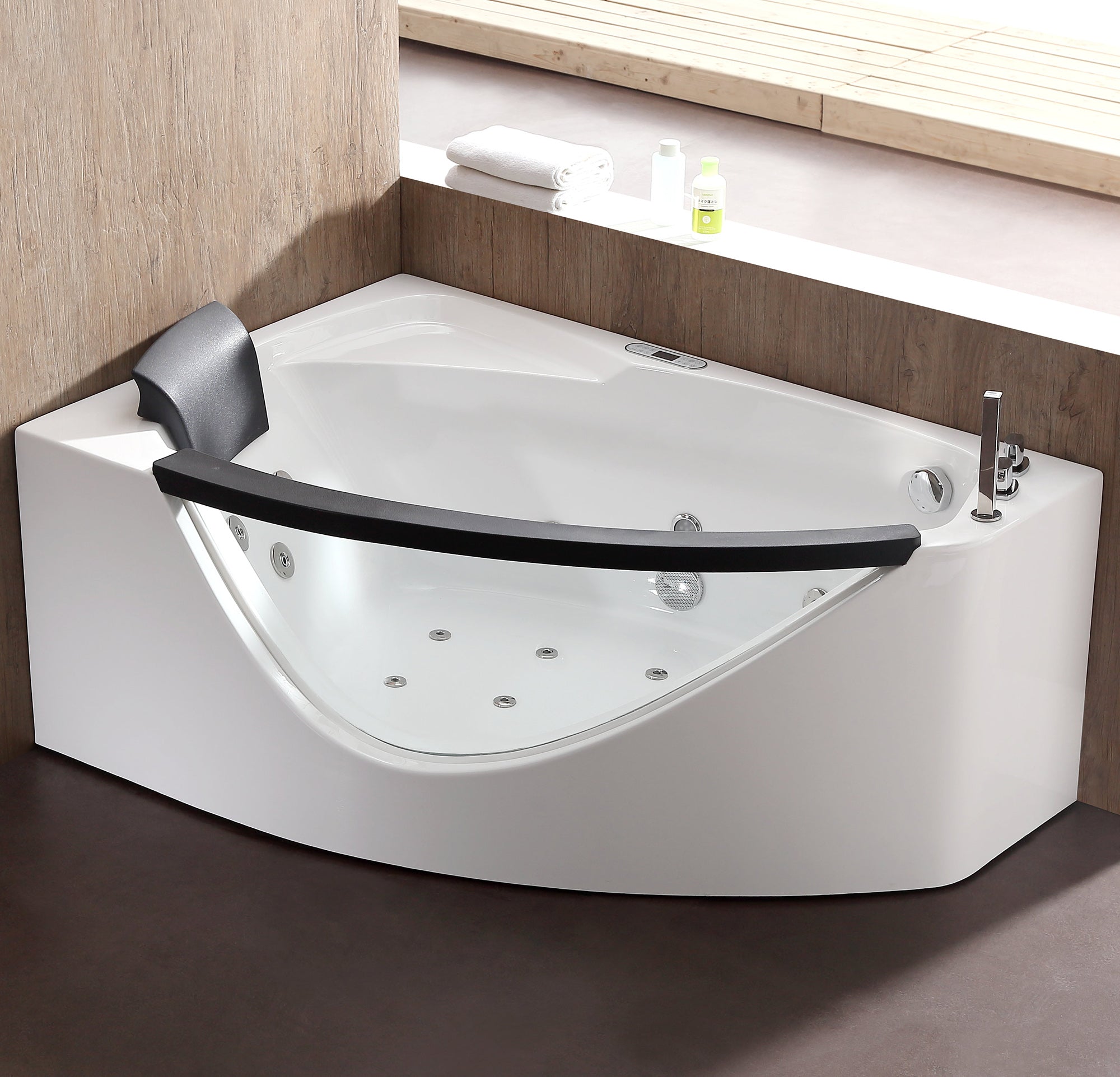 EAGO - 5 ft Clear Rounded Right Corner Acrylic Whirlpool Bathtub | AM198ETL-R EAGO - 5 ft Clear Rounded Right Corner Acrylic Whirlpool Bathtub | AM198ETL-R