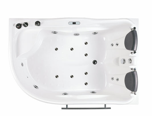 EAGO - 6 ft Left Corner Acrylic White Whirlpool Bathtub for Two | AM124ETL-L