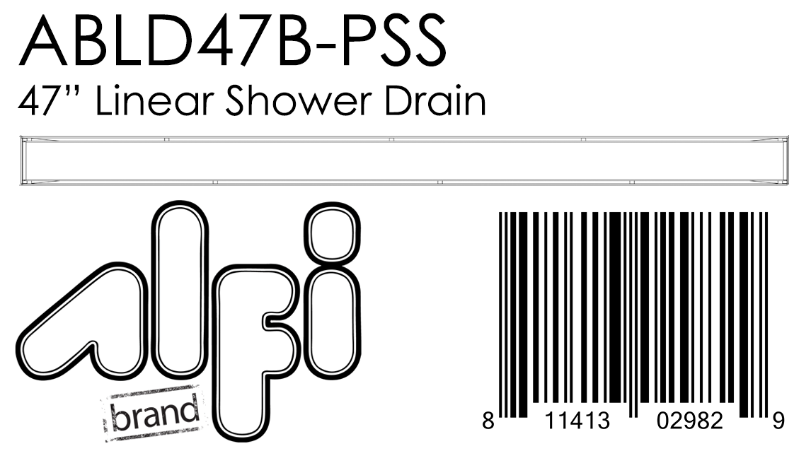 ALFI Brand - 47" Polished Stainless Steel Linear Shower Drain with Solid Cover | ABLD47B-PSS ALFI Brand - 47" Polished Stainless Steel Linear Shower Drain with Solid Cover | ABLD47B-PSS