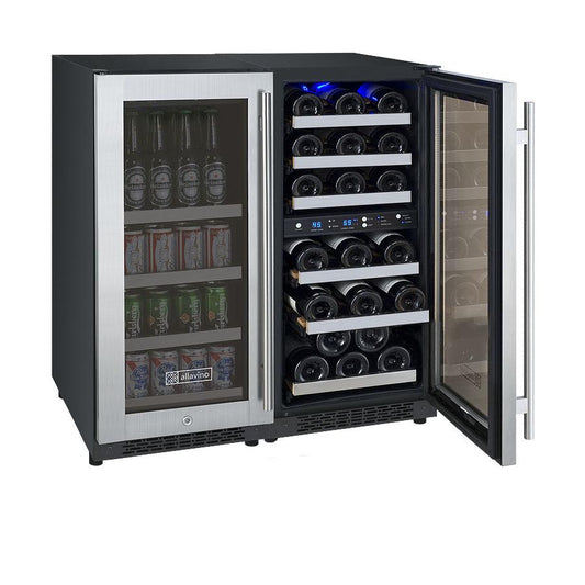 Allavino Wine & Beverage Centers FlexCount Series Side-by-Side Dual-Zone Wine & Beverage Center - 3Z-VSWB15-2S20