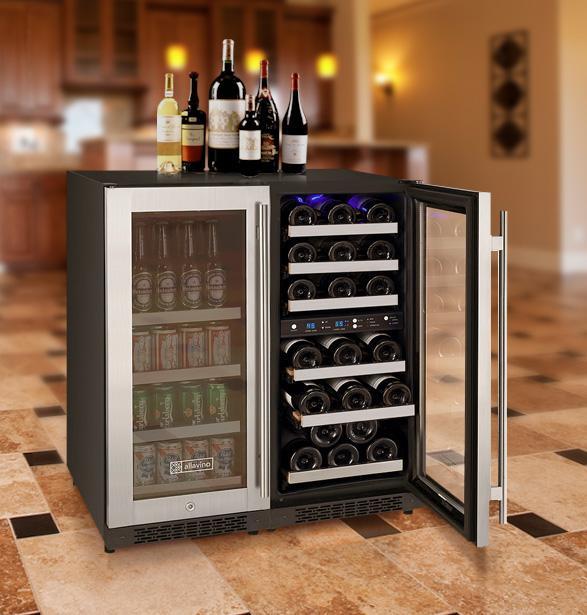 Allavino Wine & Beverage Centers FlexCount Series Side-by-Side Dual-Zone Wine & Beverage Center - 3Z-VSWB15-3S20 Allavino Wine & Beverage Centers FlexCount Series Side-by-Side Dual-Zone Wine & Beverage Center - 3Z-VSWB15-3S20