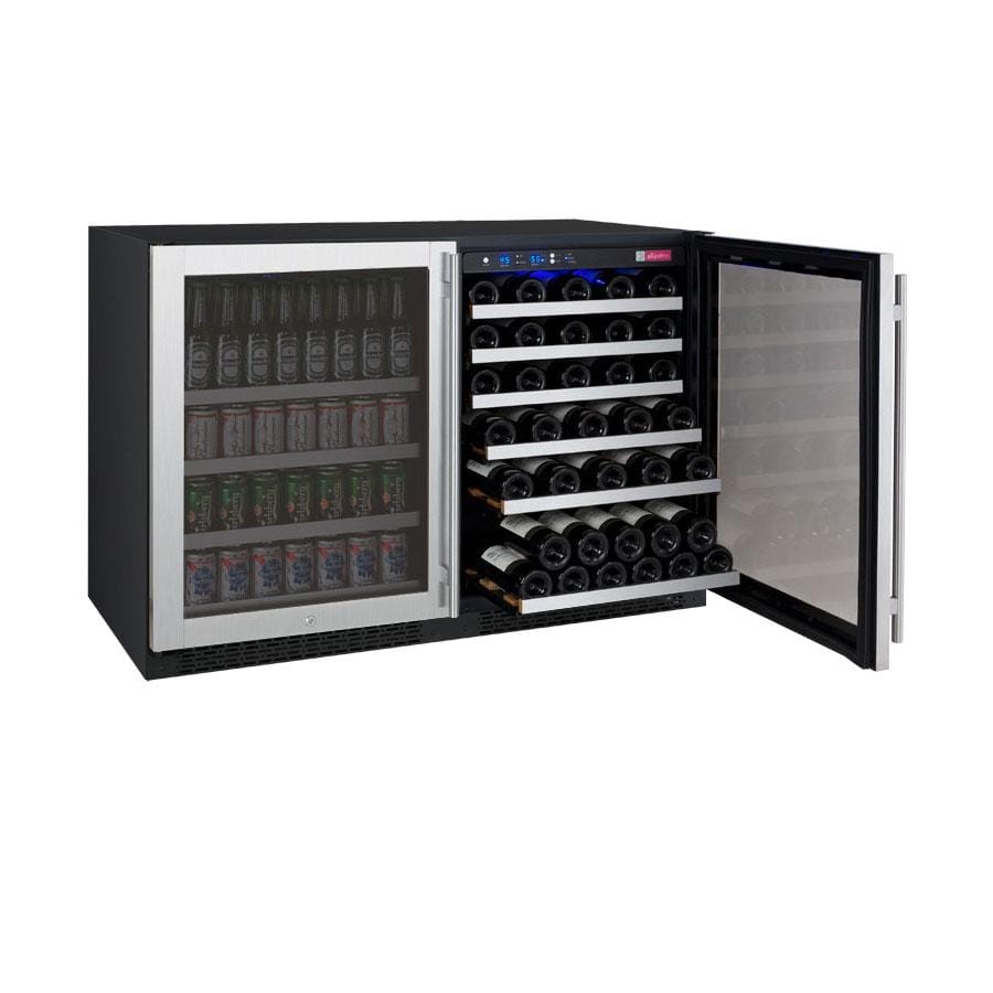Allavino Wine & Beverage Centers Wide FlexCount II Series 56 Bottle/154 Can Dual Zone Stainless Steel Side-by-Side Wine Refrigerator/Beverage Center - 3Z-VSWB24-2S20 Allavino Wine & Beverage Centers Wide FlexCount II Series 56 Bottle/154 Can Dual Zone Stainless Steel Side-by-Side Wine Refrigerator/Beverage Center - 3Z-VSWB24-2S20