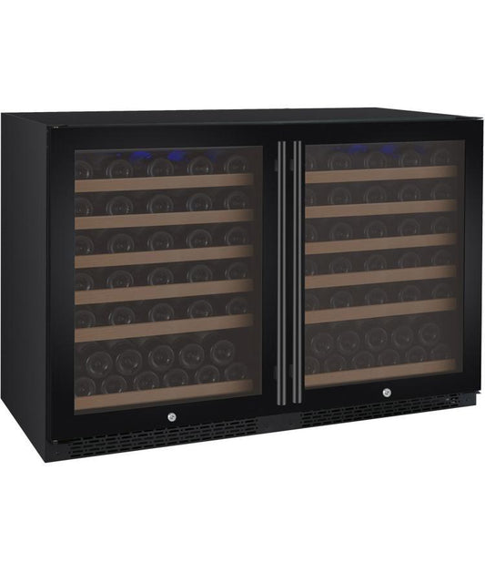 Allavino Wine & Beverage Centers Wide FlexCount II Tru-Vino 112 Bottle Dual Zone Black Side-by-Side Wine Refrigerator - 2X-VSWR56-1B20