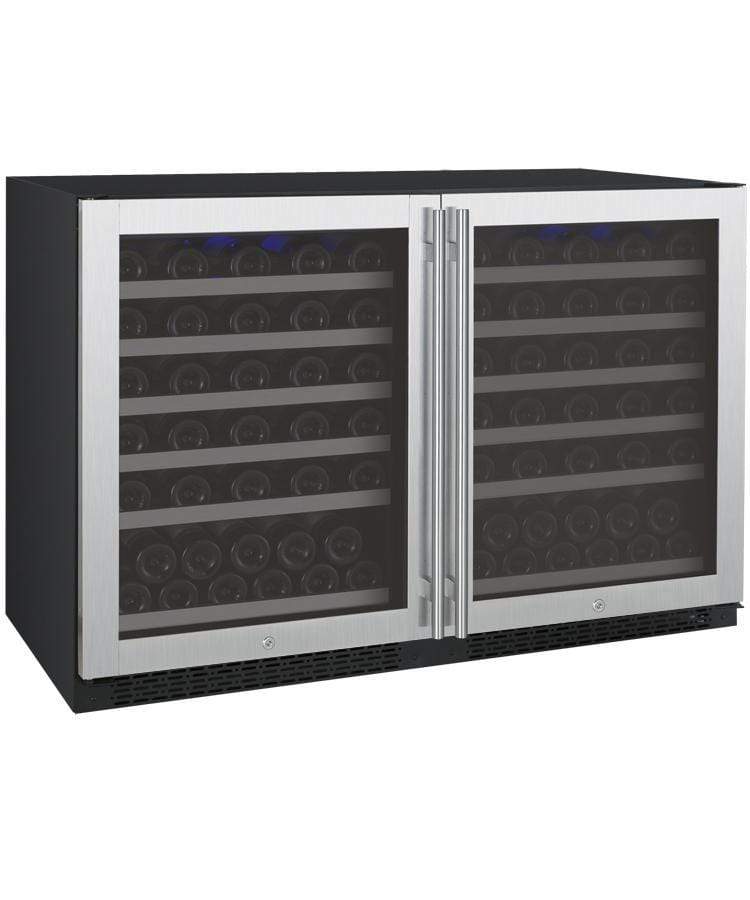 Allavino Wine & Beverage Centers Wide FlexCount II Tru-Vino 112 Bottle Dual-Zone Stainless Steel Side-by-Side Wine Refrigerator - 2X-VSWR56-1S20 Allavino Wine & Beverage Centers Wide FlexCount II Tru-Vino 112 Bottle Dual-Zone Stainless Steel Side-by-Side Wine Refrigerator - 2X-VSWR56-1S20