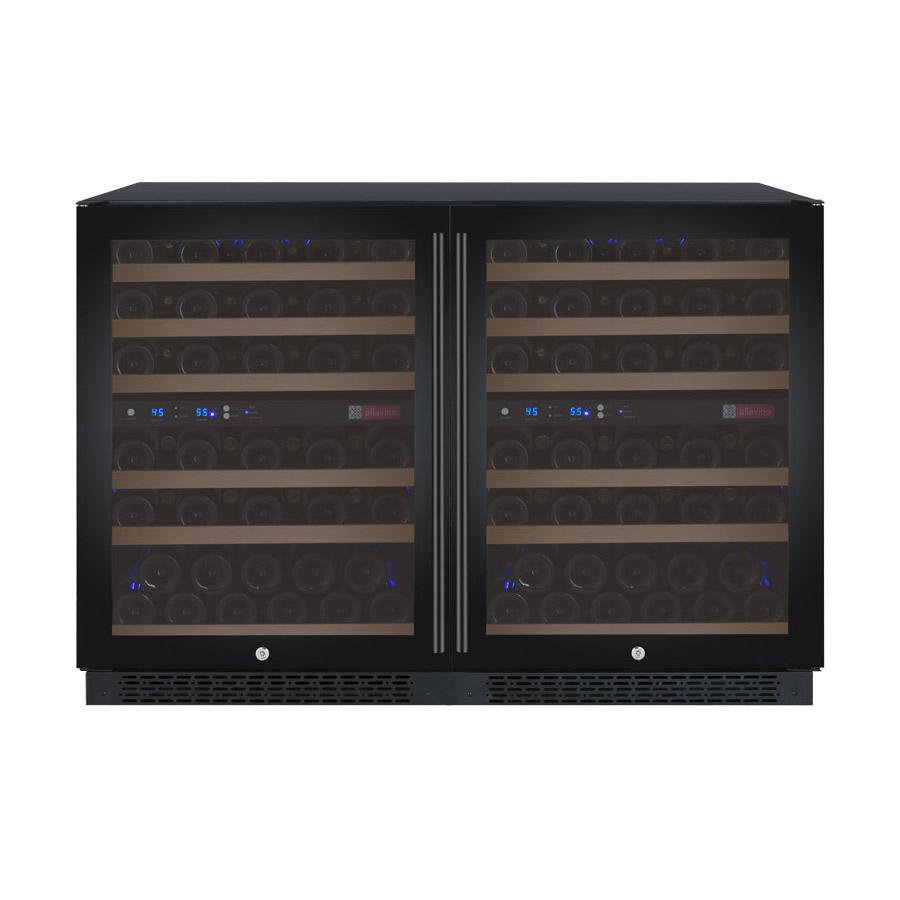 Allavino Wine & Beverage Centers Wide FlexCount II Tru-Vino 112 Bottle Four Zone Black Side-by-Side Wine Refrigerator - 2X-VSWR56-2B20 Allavino Wine & Beverage Centers Wide FlexCount II Tru-Vino 112 Bottle Four Zone Black Side-by-Side Wine Refrigerator - 2X-VSWR56-2B20
