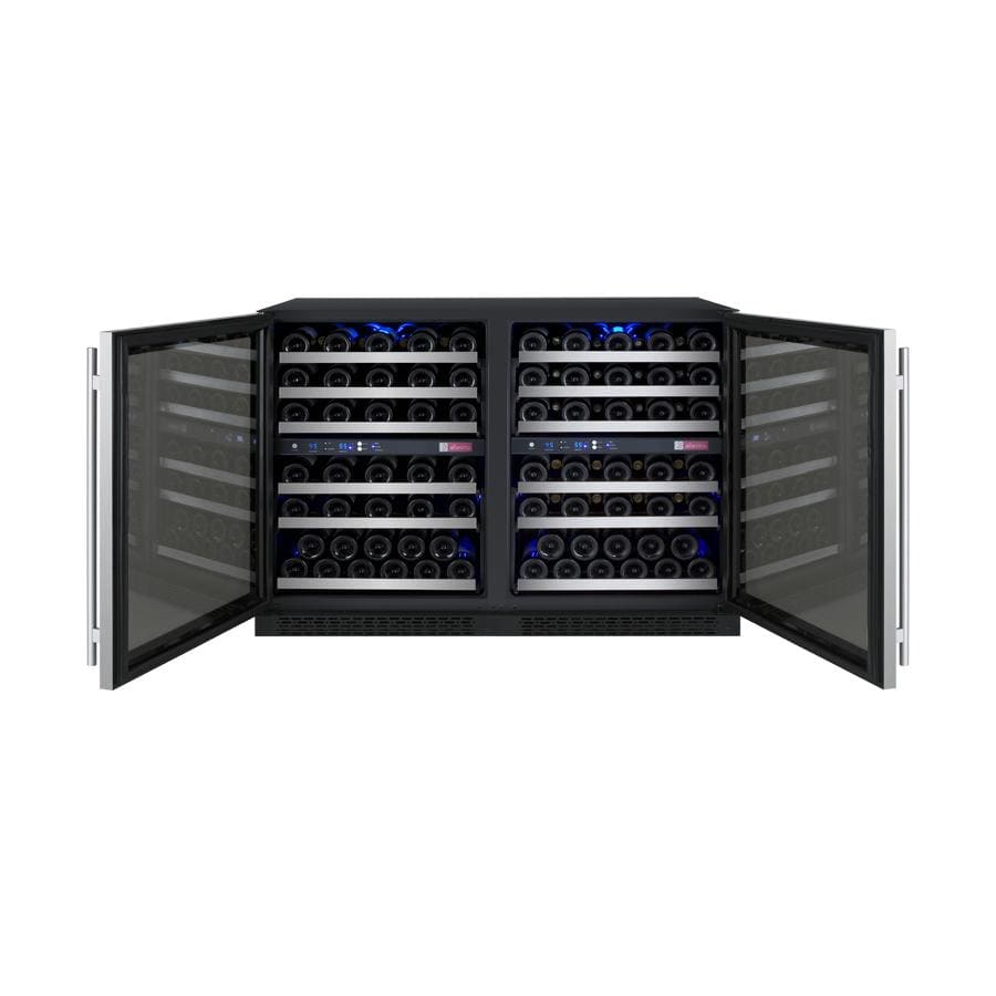 Allavino Wine & Beverage Centers Wide FlexCount II Tru-Vino 112 Bottle Four Zone Stainless Steel Side-by-Side Wine Refrigerator - 2X-VSWR56-2S20 Allavino Wine & Beverage Centers Wide FlexCount II Tru-Vino 112 Bottle Four Zone Stainless Steel Side-by-Side Wine Refrigerator - 2X-VSWR56-2S20