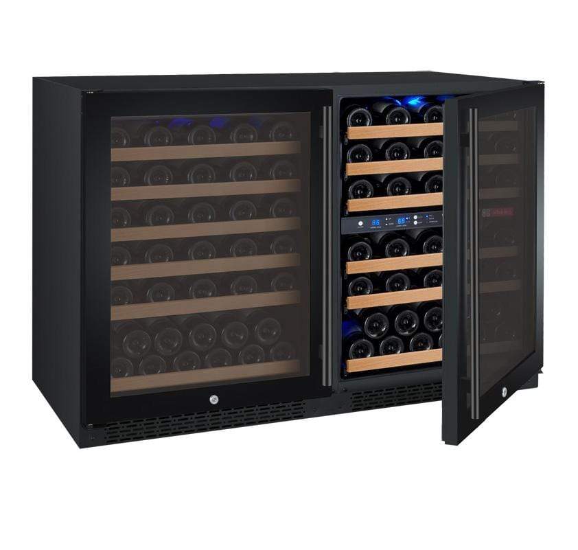 Allavino Wine & Beverage Centers Wide FlexCount II Tru-Vino 112 Bottle Three Zone Black Side-by-Side Wine Refrigerator - 3Z-VSWR5656-B20 Allavino Wine & Beverage Centers Wide FlexCount II Tru-Vino 112 Bottle Three Zone Black Side-by-Side Wine Refrigerator - 3Z-VSWR5656-B20