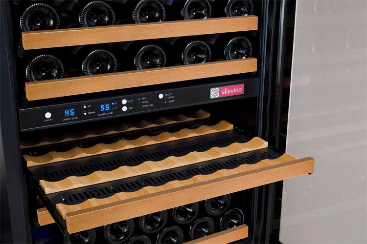 Allavino Wine & Beverage Centers Wide FlexCount II Tru-Vino 112 Bottle Three Zone Black Side-by-Side Wine Refrigerator - 3Z-VSWR5656-B20 Allavino Wine & Beverage Centers Wide FlexCount II Tru-Vino 112 Bottle Three Zone Black Side-by-Side Wine Refrigerator - 3Z-VSWR5656-B20