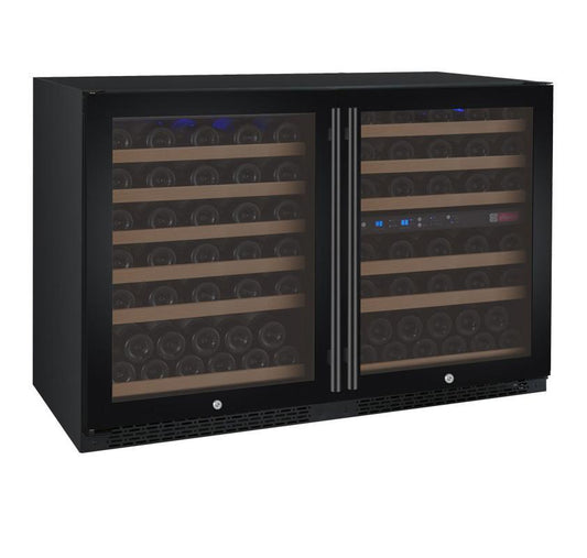 Allavino Wine & Beverage Centers Wide FlexCount II Tru-Vino 112 Bottle Three Zone Black Side-by-Side Wine Refrigerator - 3Z-VSWR5656-B20