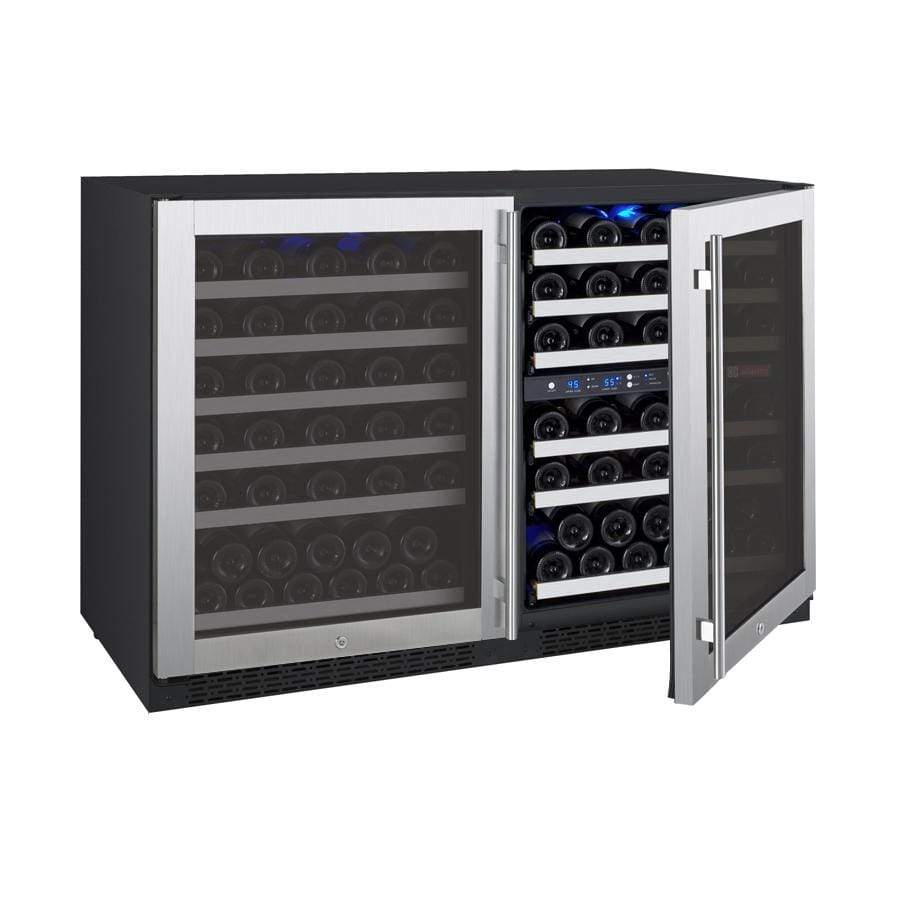 Allavino Wine & Beverage Centers Wide FlexCount II Tru-Vino 112 Bottle Three Zone Stainless Steel Side-by-Side Wine Refrigerator - 3Z-VSWR5656-S20 Allavino Wine & Beverage Centers Wide FlexCount II Tru-Vino 112 Bottle Three Zone Stainless Steel Side-by-Side Wine Refrigerator - 3Z-VSWR5656-S20