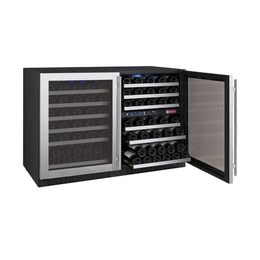 Allavino Wine & Beverage Centers Wide FlexCount II Tru-Vino 112 Bottle Three Zone Stainless Steel Side-by-Side Wine Refrigerator - 3Z-VSWR5656-S20