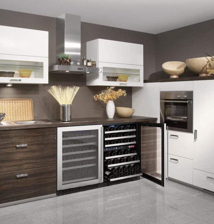 Allavino Wine & Beverage Centers Wide FlexCount II Tru-Vino 112 Bottle Three Zone Stainless Steel Side-by-Side Wine Refrigerator - 3Z-VSWR5656-S20 Allavino Wine & Beverage Centers Wide FlexCount II Tru-Vino 112 Bottle Three Zone Stainless Steel Side-by-Side Wine Refrigerator - 3Z-VSWR5656-S20
