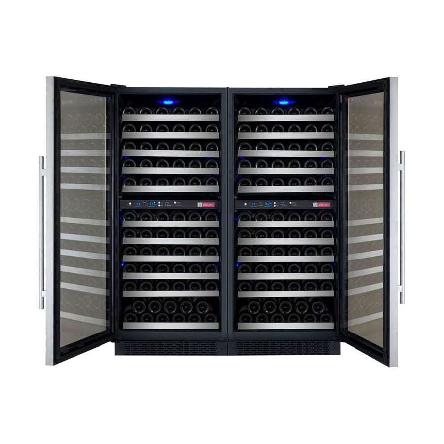 Allavino Wine & Beverage Centers Wide FlexCount II Tru-Vino 242 Bottle Four Zone Stainless Steel Side-by-Side Wine Refrigerator - 2X-VSWR121-2S20 Allavino Wine & Beverage Centers Wide FlexCount II Tru-Vino 242 Bottle Four Zone Stainless Steel Side-by-Side Wine Refrigerator - 2X-VSWR121-2S20