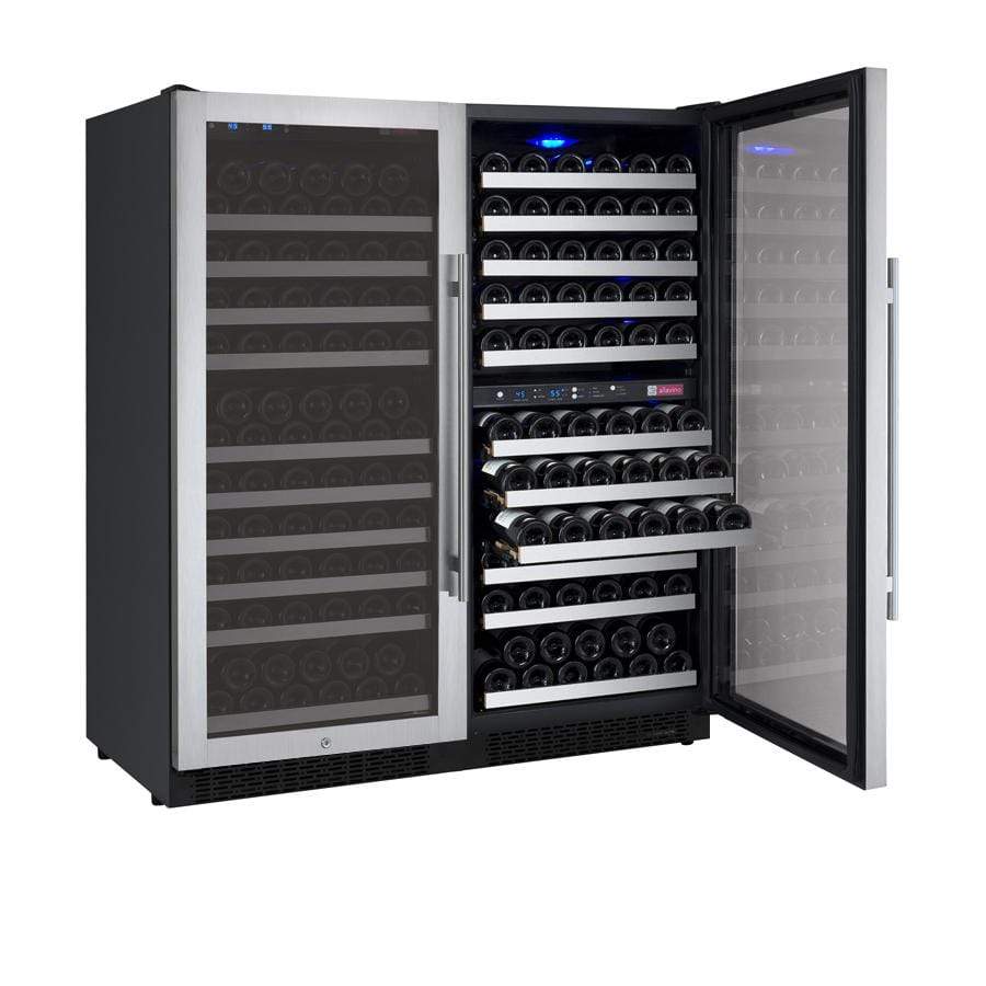 Allavino Wine & Beverage Centers Wide FlexCount II Tru-Vino 249 Bottle Three Zone Stainless Steel Side-by-Side Wine Refrigerator - 3Z-VSWR2128-S20 Allavino Wine & Beverage Centers Wide FlexCount II Tru-Vino 249 Bottle Three Zone Stainless Steel Side-by-Side Wine Refrigerator - 3Z-VSWR2128-S20