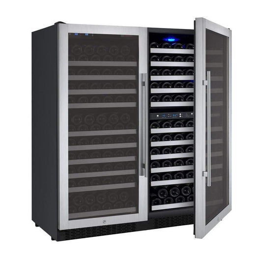 Allavino Wine & Beverage Centers Wide FlexCount II Tru-Vino 249 Bottle Three Zone Stainless Steel Side-by-Side Wine Refrigerator - 3Z-VSWR2128-S20