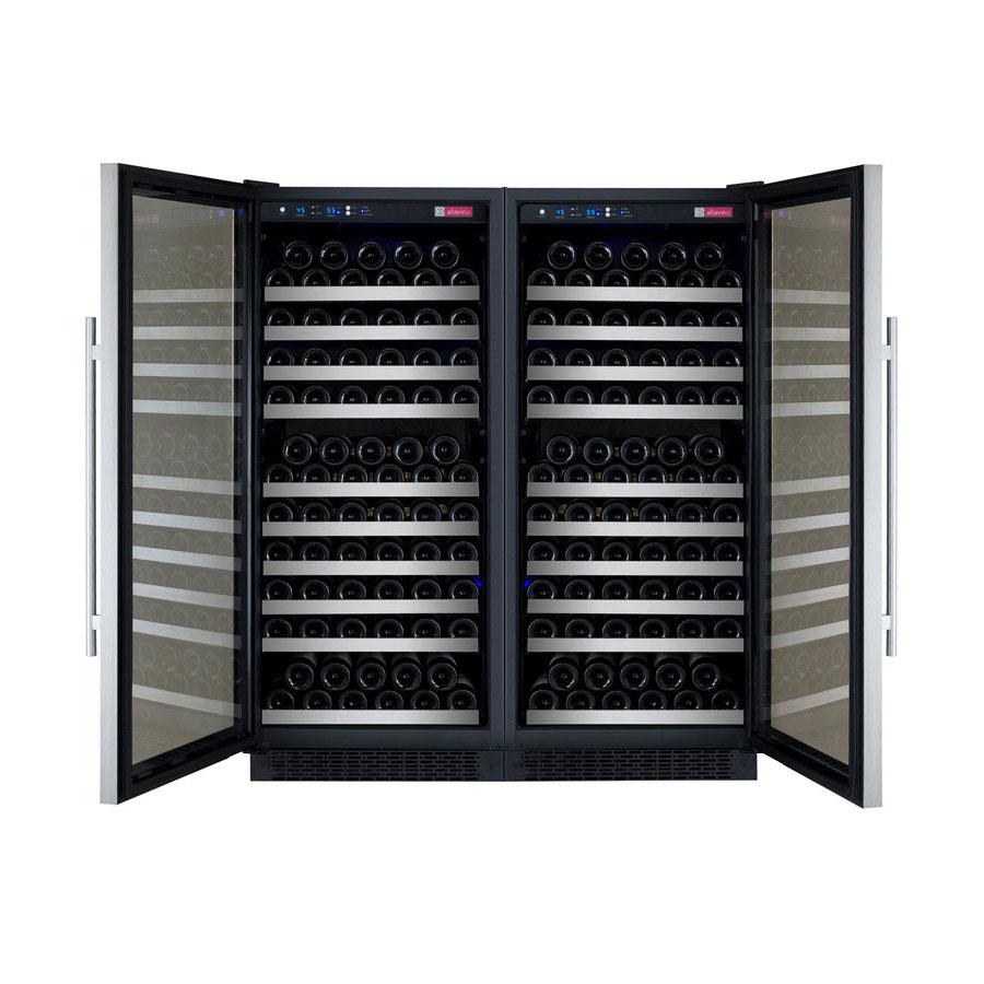 Allavino Wine & Beverage Centers Wide FlexCount II Tru-Vino 256 Bottle Dual Zone Stainless Steel Side-by-Side Wine Refrigerator - 2X-VSWR128-1S20 Allavino Wine & Beverage Centers Wide FlexCount II Tru-Vino 256 Bottle Dual Zone Stainless Steel Side-by-Side Wine Refrigerator - 2X-VSWR128-1S20