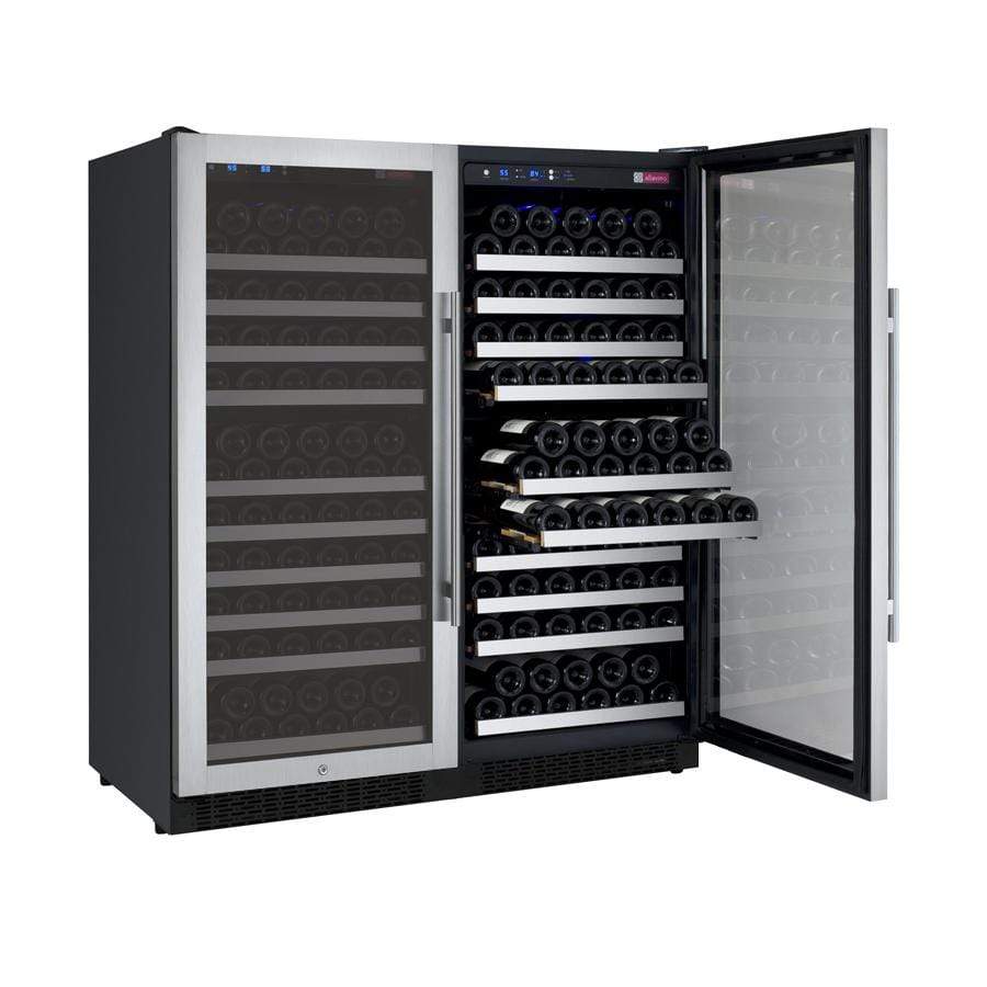 Allavino Wine & Beverage Centers Wide FlexCount II Tru-Vino 256 Bottle Dual Zone Stainless Steel Side-by-Side Wine Refrigerator - 2X-VSWR128-1S20 Allavino Wine & Beverage Centers Wide FlexCount II Tru-Vino 256 Bottle Dual Zone Stainless Steel Side-by-Side Wine Refrigerator - 2X-VSWR128-1S20