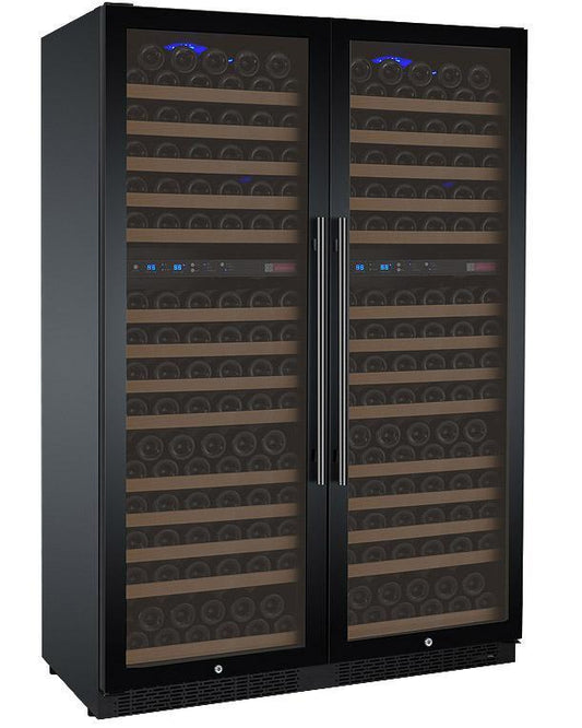 Allavino Wine & Beverage Centers Wide FlexCount II Tru-Vino 344 Bottle Four Zone Black Side-by-Side Wine Refrigerator - 2X-VSWR172-2B20