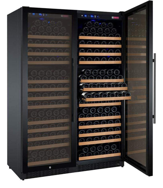 Allavino Wine & Beverage Centers Wide FlexCount II Tru-Vino 354 Bottle Dual Zone Black Side-by-Side Wine Refrigerator - 2X-VSWR177-1B20