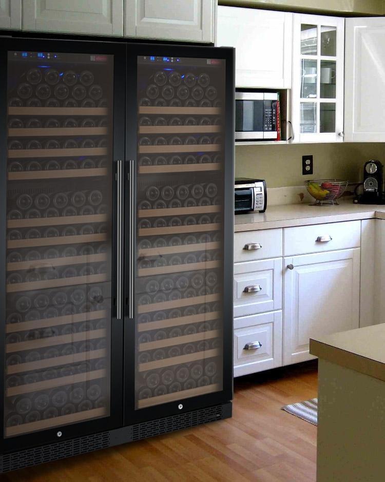 Allavino Wine & Beverage Centers Wide FlexCount II Tru-Vino 354 Bottle Dual Zone Black Side-by-Side Wine Refrigerator - 2X-VSWR177-1B20 Allavino Wine & Beverage Centers Wide FlexCount II Tru-Vino 354 Bottle Dual Zone Black Side-by-Side Wine Refrigerator - 2X-VSWR177-1B20