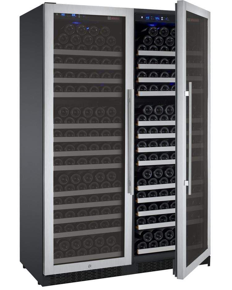Allavino Wine & Beverage Centers Wide FlexCount II Tru-Vino 354 Bottle Dual Zone Stainless Steel Side-by-Side Wine Refrigerator - 2X-VSWR177-1S20 Allavino Wine & Beverage Centers Wide FlexCount II Tru-Vino 354 Bottle Dual Zone Stainless Steel Side-by-Side Wine Refrigerator - 2X-VSWR177-1S20