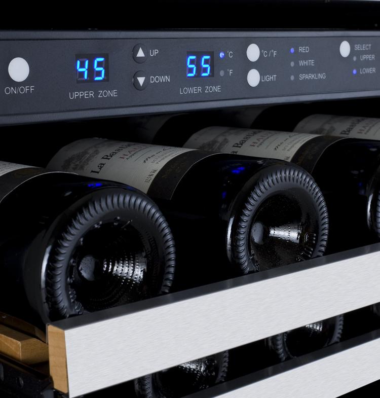 Allavino Wine & Beverage Centers Wide FlexCount II Tru-Vino 56 Bottle/124 Can Stainless Steel Side-by-Side Wine Refrigerator/Beverage Center - 3Z-VSWB24-3S20 Allavino Wine & Beverage Centers Wide FlexCount II Tru-Vino 56 Bottle/124 Can Stainless Steel Side-by-Side Wine Refrigerator/Beverage Center - 3Z-VSWB24-3S20