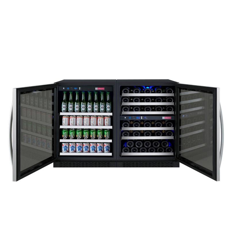 Allavino Wine & Beverage Centers Wide FlexCount II Tru-Vino 56 Bottle/124 Can Stainless Steel Side-by-Side Wine Refrigerator/Beverage Center - 3Z-VSWB24-3S20 Allavino Wine & Beverage Centers Wide FlexCount II Tru-Vino 56 Bottle/124 Can Stainless Steel Side-by-Side Wine Refrigerator/Beverage Center - 3Z-VSWB24-3S20
