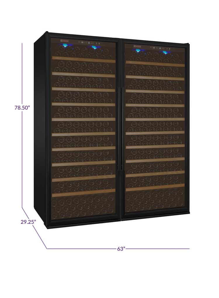 Allavino Wine & Beverage Centers Wide Vite II Tru-Vino 554 Bottle Dual Zone Black Side-by-Side Wine Refrigerator - 2X-YHWR305-1B20 Allavino Wine & Beverage Centers Wide Vite II Tru-Vino 554 Bottle Dual Zone Black Side-by-Side Wine Refrigerator - 2X-YHWR305-1B20