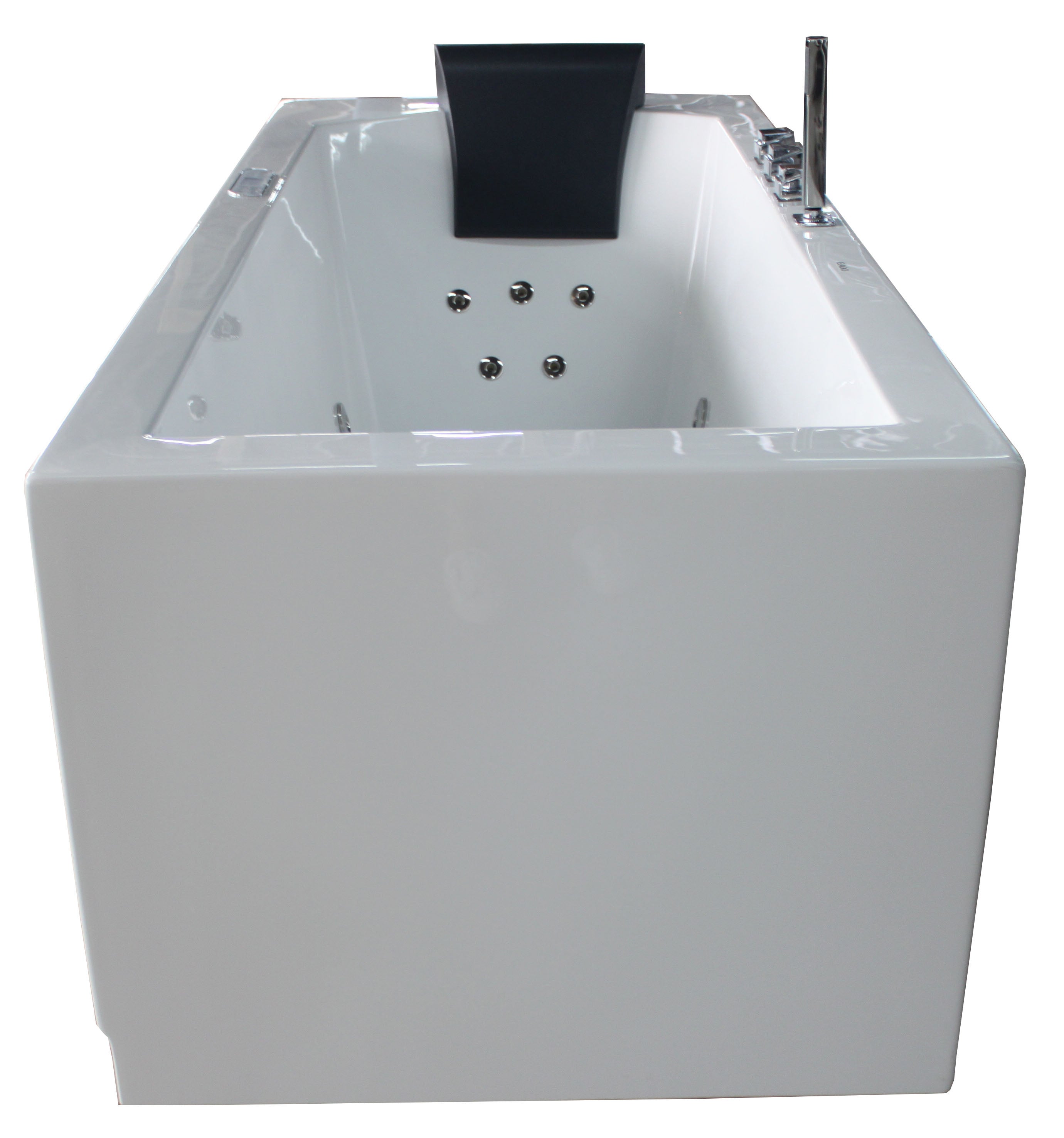 EAGO - 6 ft Acrylic White Rectangular Whirlpool Bathtub w Fixtures | AM154ETL-R6 EAGO - 6 ft Acrylic White Rectangular Whirlpool Bathtub w Fixtures | AM154ETL-R6