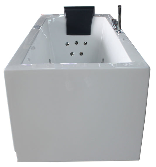 EAGO - 6 ft Acrylic White Rectangular Whirlpool Bathtub w Fixtures | AM154ETL-R6