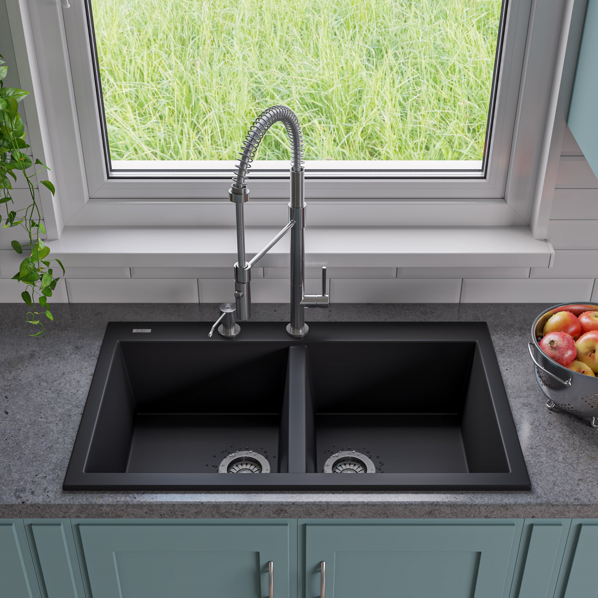 ALFI Brand - Brushed Nickel Commercial Spring Kitchen Faucet | ABKF3732-BN ALFI Brand - Brushed Nickel Commercial Spring Kitchen Faucet | ABKF3732-BN
