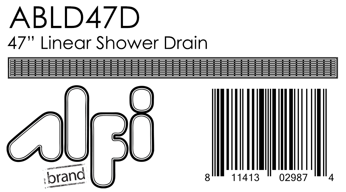 ALFI Brand - 47" Stainless Steel Linear Shower Drain with Groove Lines | ABLD47D ALFI Brand - 47" Stainless Steel Linear Shower Drain with Groove Lines | ABLD47D