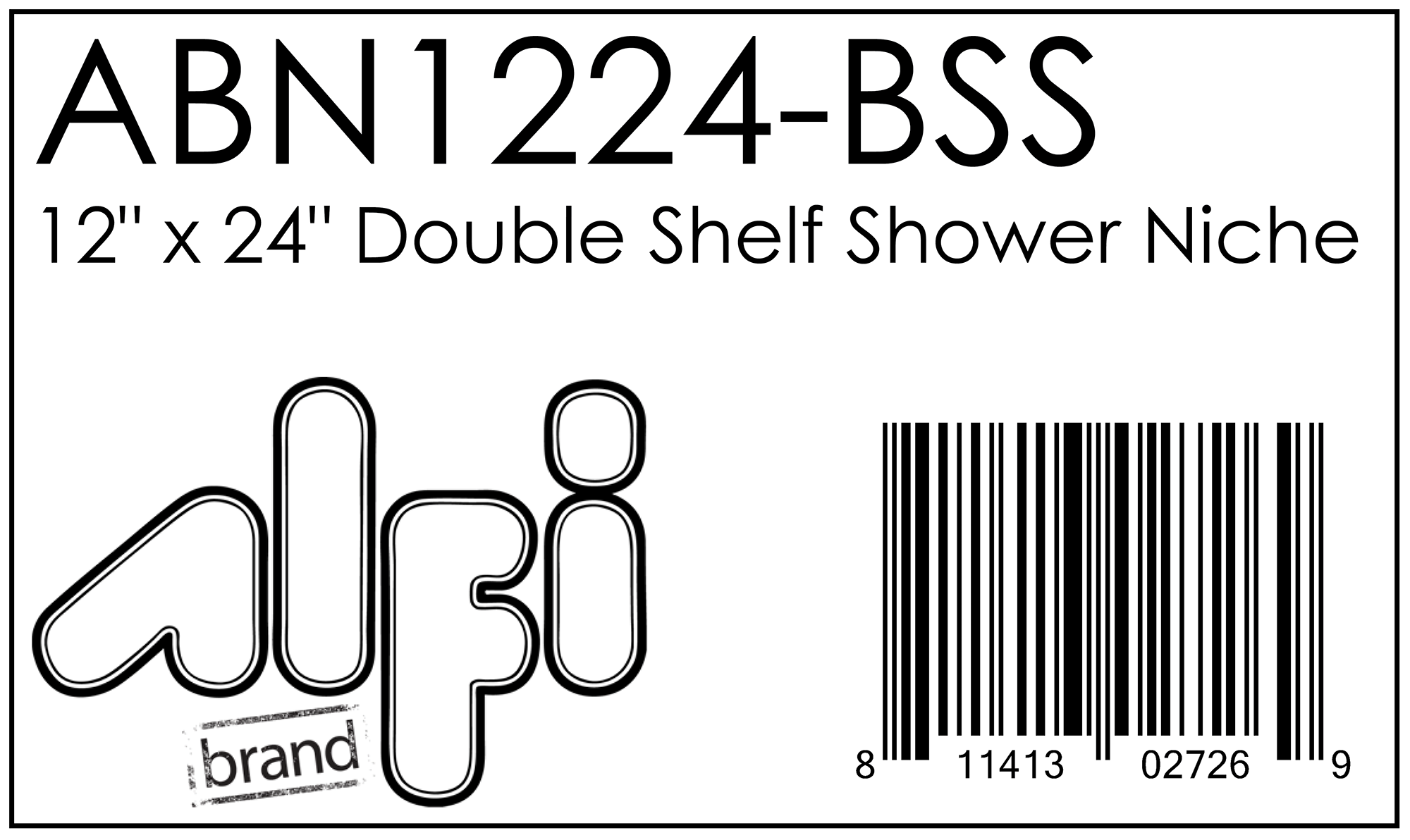 ALFI Brand - 12 x 24 Brushed Stainless Steel Vertical Double Shelf Bath Shower Niche | ABN1224-BSS ALFI Brand - 12 x 24 Brushed Stainless Steel Vertical Double Shelf Bath Shower Niche | ABN1224-BSS