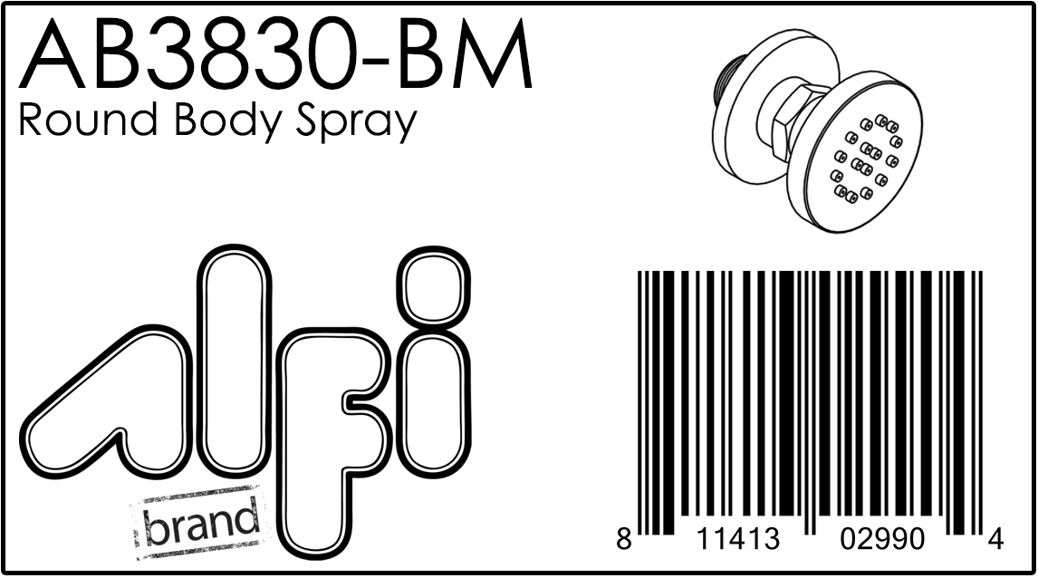 ALFI Brand - Black Matte 2" Round Adjustable Shower Body Spray | AB3830-BM ALFI Brand - Black Matte 2" Round Adjustable Shower Body Spray | AB3830-BM