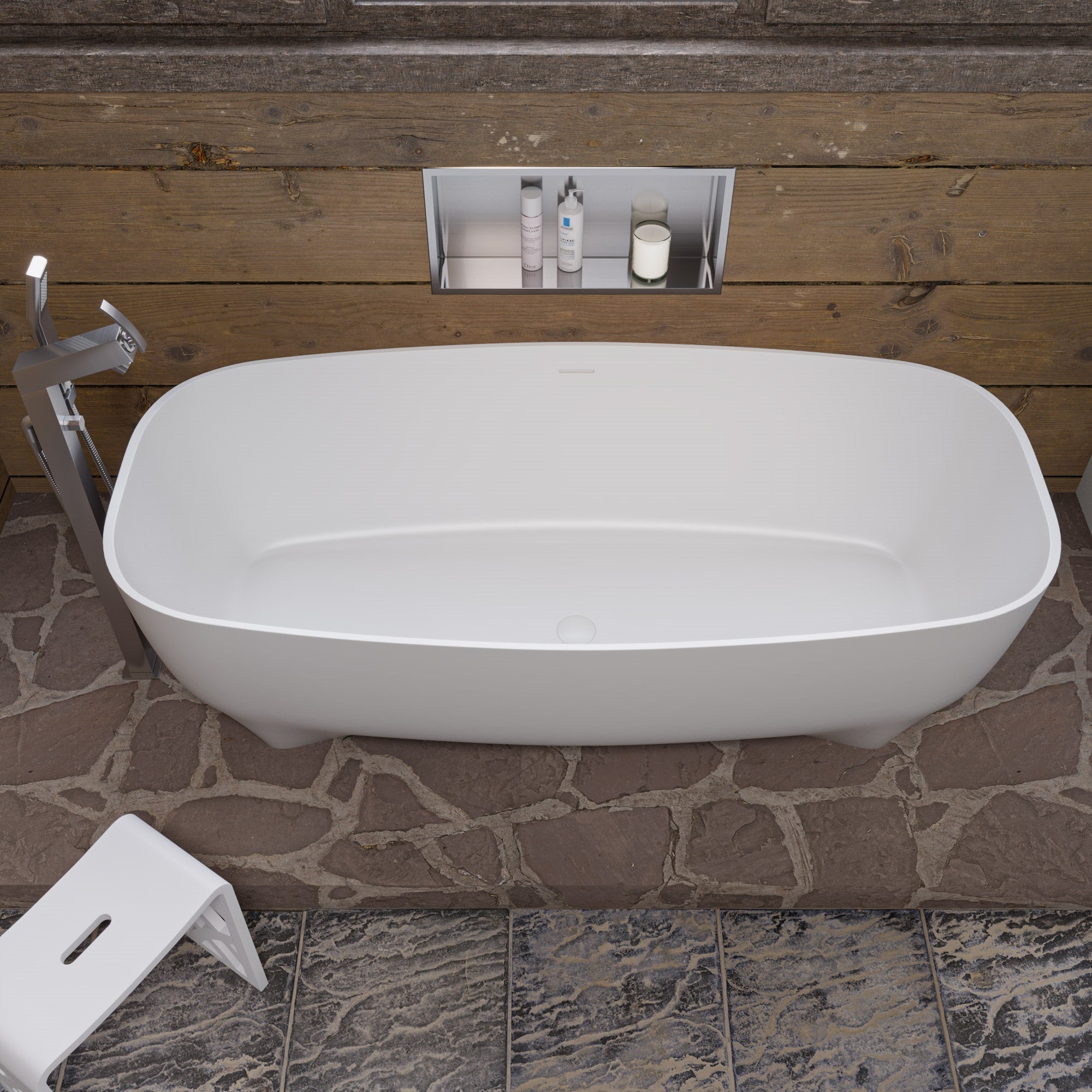 ALFI Brand - Brushed Nickel Floor Mounted Tub Filler + Mixer /w additional Hand Held Shower Head | AB2728-BN ALFI Brand - Brushed Nickel Floor Mounted Tub Filler + Mixer /w additional Hand Held Shower Head | AB2728-BN