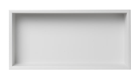 ALFI Brand - 24 x 12 White Matte Stainless Steel Horizontal Single Shelf Bath Shower Niche | ABNC2412-W