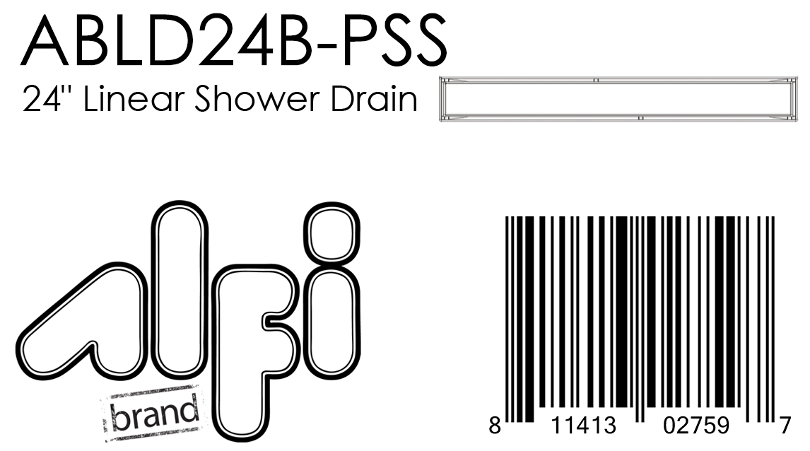 ALFI Brand - 24" Modern Polished Stainless Steel Linear Shower Drain with Solid Cover | ABLD24B-PSS ALFI Brand - 24" Modern Polished Stainless Steel Linear Shower Drain with Solid Cover | ABLD24B-PSS
