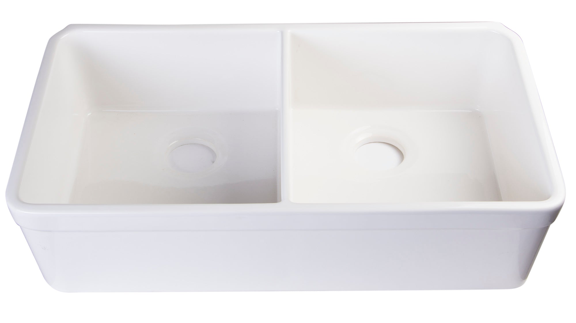 ALFI Brand - 32 inch White Double Bowl Fireclay Undermount Kitchen Sink | AB512UM-W ALFI Brand - 32 inch White Double Bowl Fireclay Undermount Kitchen Sink | AB512UM-W